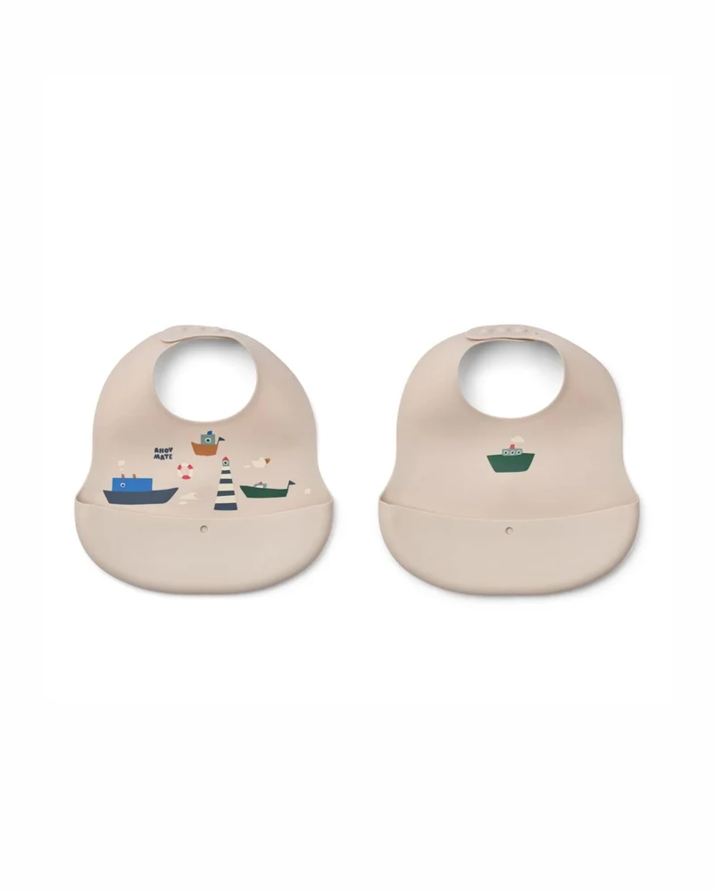Bavaglino in silicone Ember Printed Bib - Set di 2