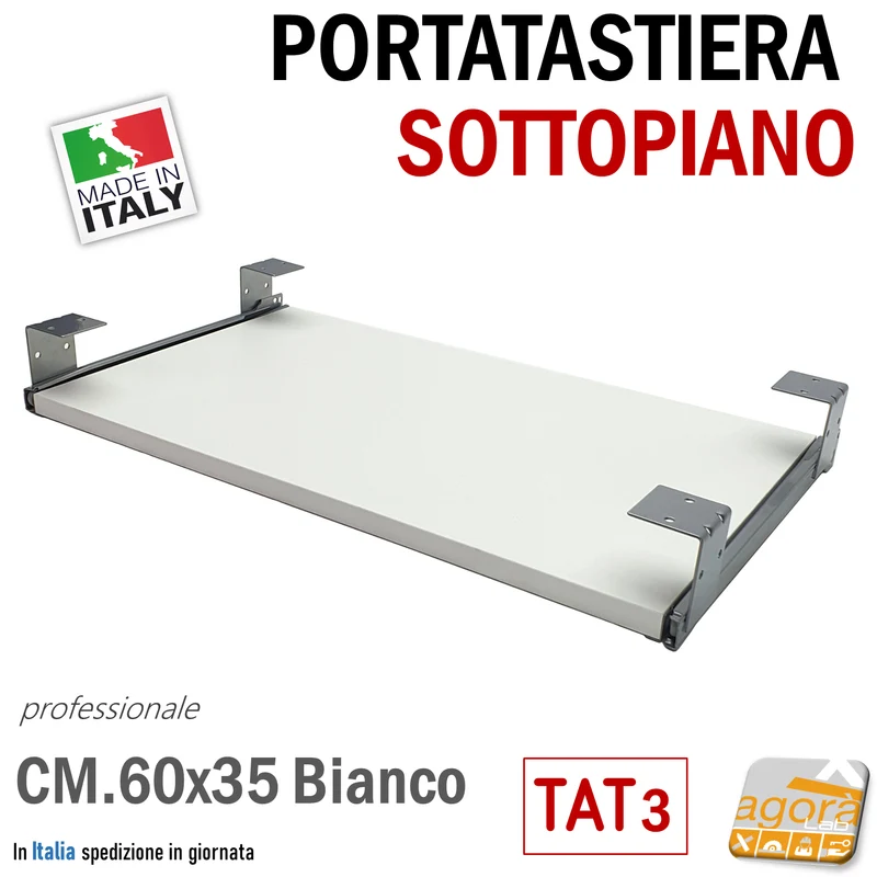 PORTATASTIERA PC SOTTOPIANO ESTRAIBILE TAT3 PIANETTO AGGIUNTIVO RIPIANO X SCRIVANIA PIANO PROFONDO 35CM