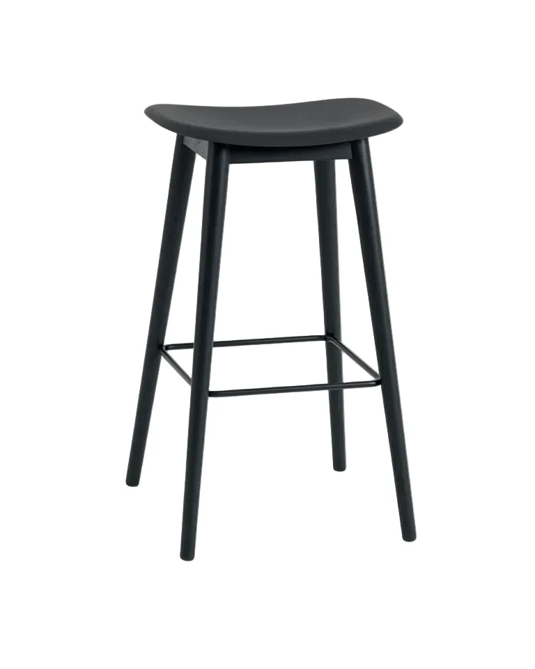 Fiber Bar Stool Wood Base - 75 cm