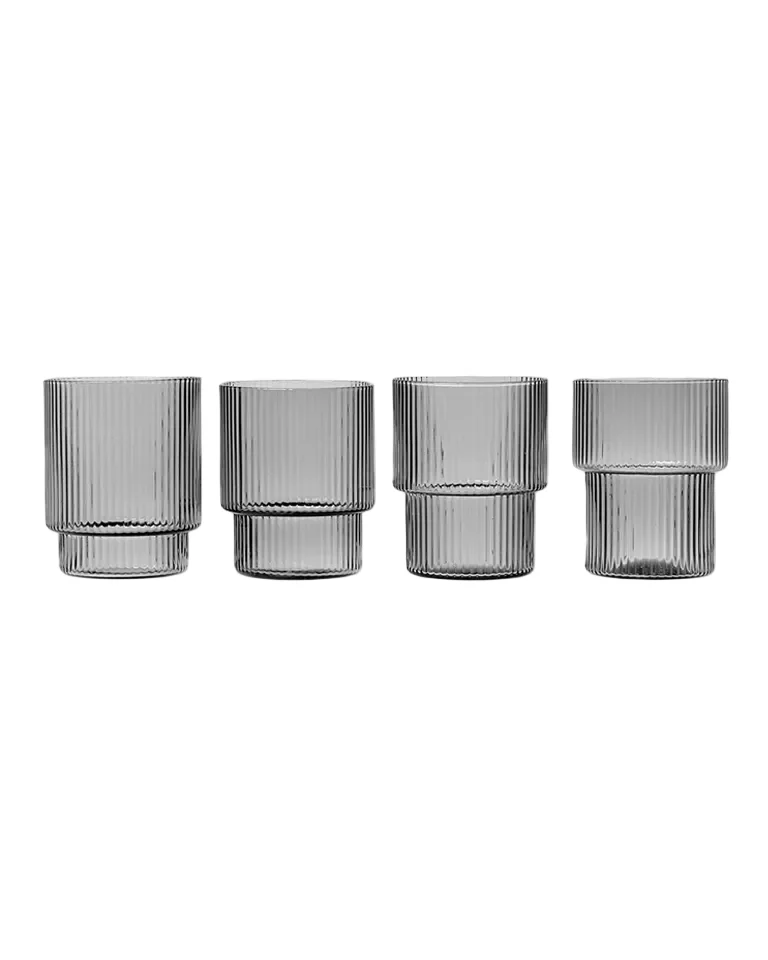 Bicchieri Ripple Glasses - Smoked Grey - Set of 4
