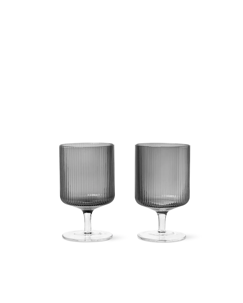 Bicchieri Ripple Wine Glasses - Smoked Grey - Set of 2