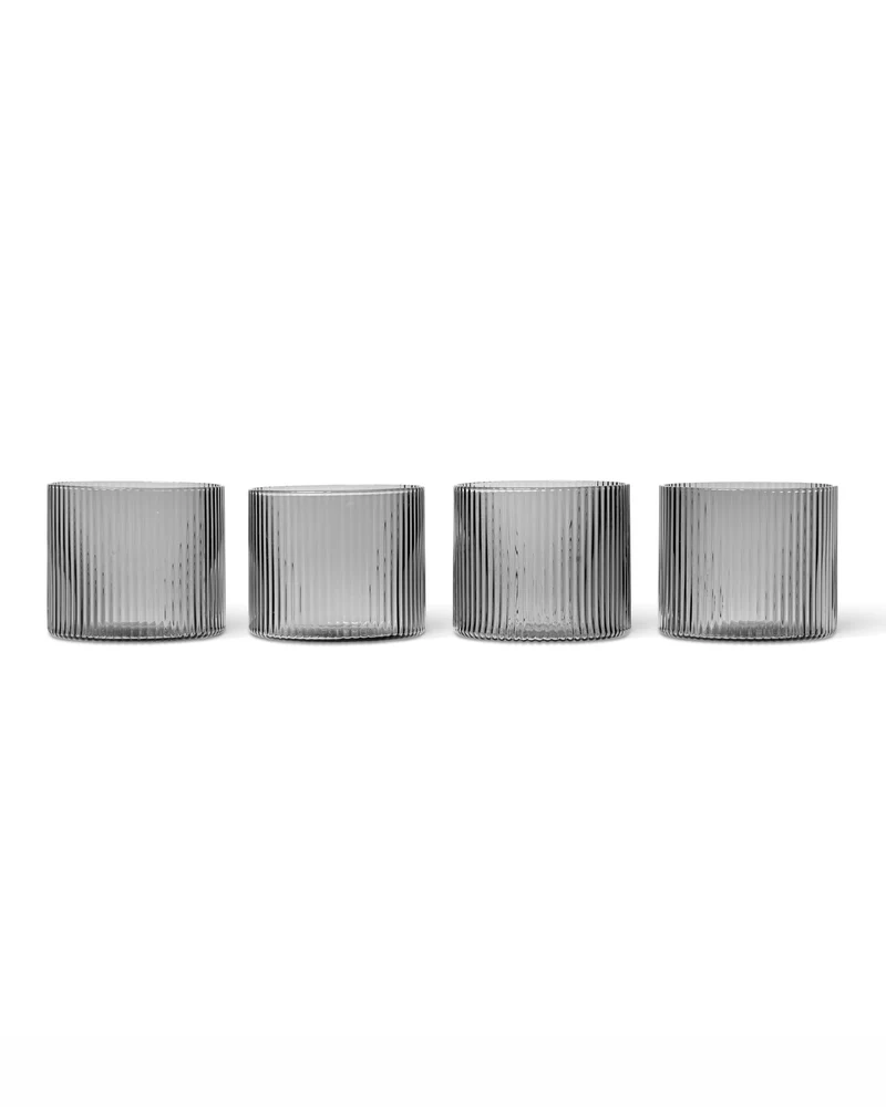 Bicchieri Ripple Low Glasses - Smoked Grey - Set of 4