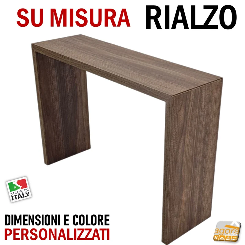 RIALZO MONITOR PC TV PIANETTO APPOGGIO SU MISURA SUPPORTO MENSOLA RYX2 MULTIUSO