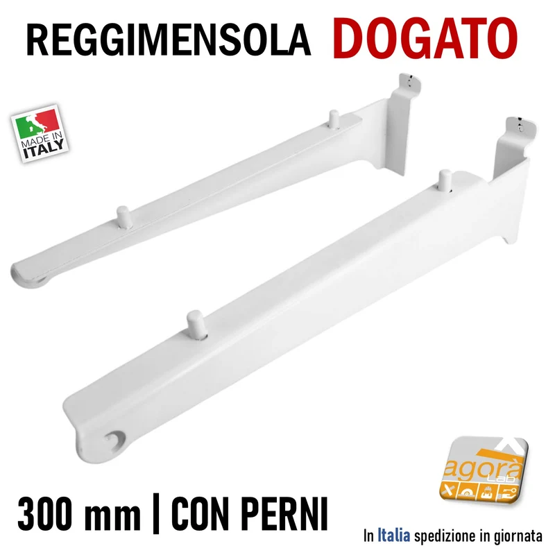 REGGIRIPIANO ATTACCO DOGATO 300MM CON PERNI REGGIMENSOLA LEGNO ARREDO NEGOZIO