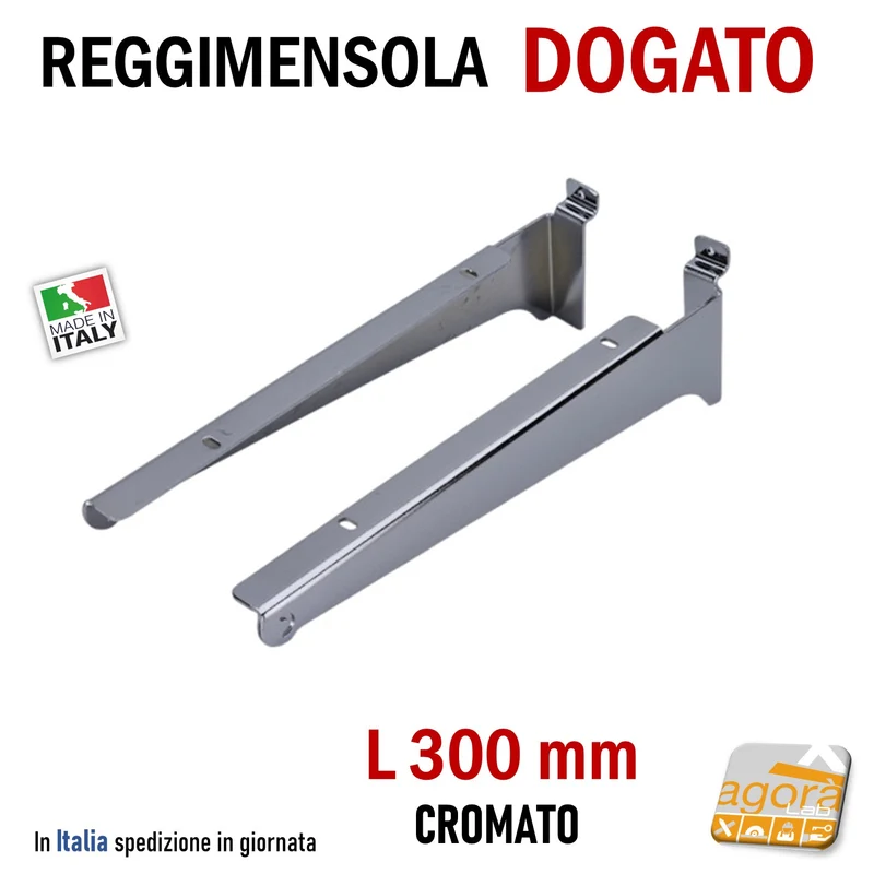 REGGIMENSOLA ATTACCO DOGATO 300MM CR DA AVVITARE COPPIA REGGIRIPIANI MENSOLA LEGNO ARREDO NEGOZIO