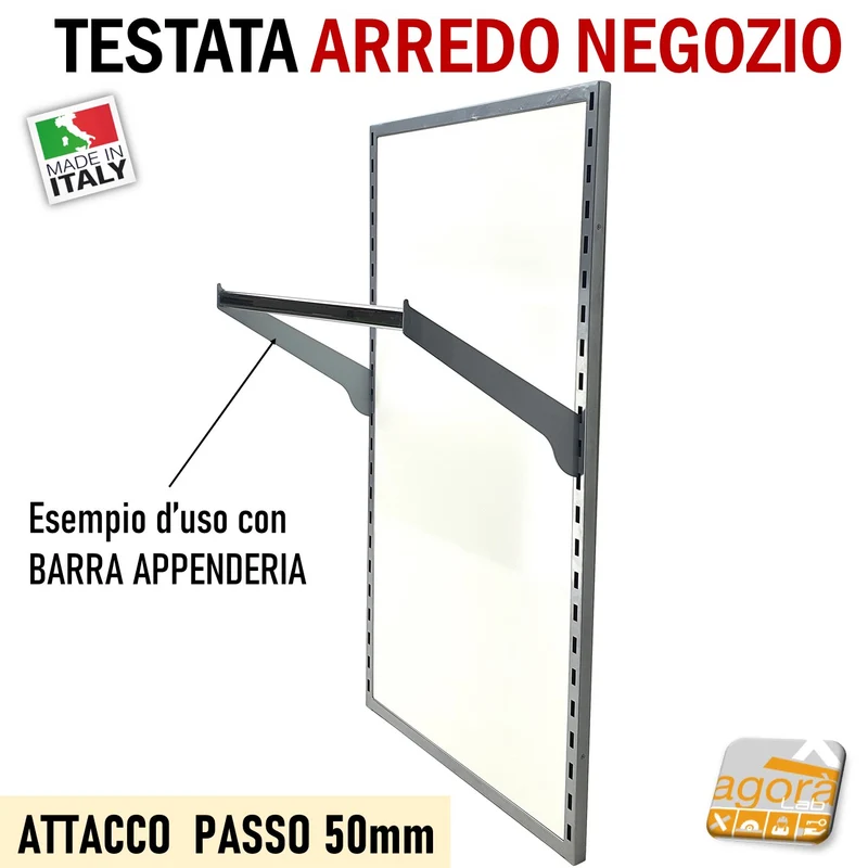 PANNELLO ARREDO NEGOZIO CAVE P50 L60cm APPENDIABITI PORTA ABITI ATTREZZATURA PARETE