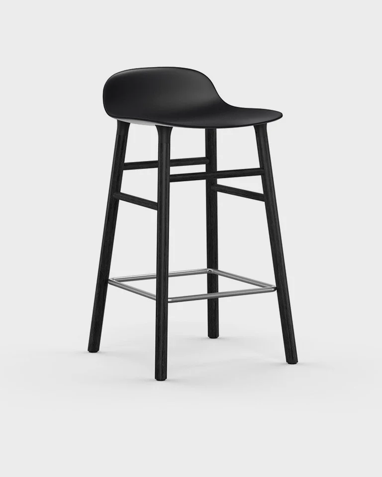 Form Barstool - Black Wood