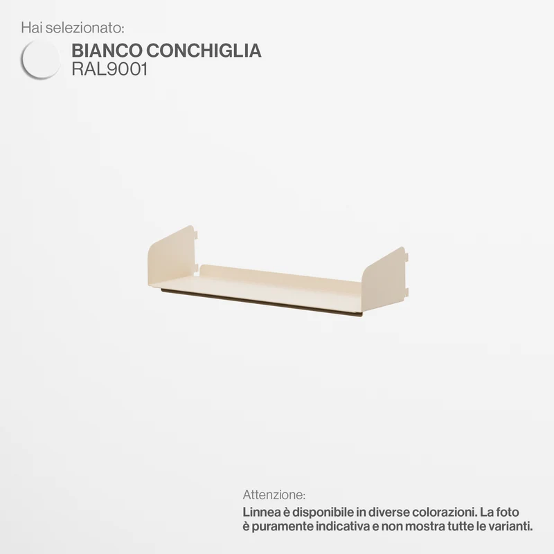 Linnea - Mensola Larghezza 60 cm - Bianco Conchiglia
