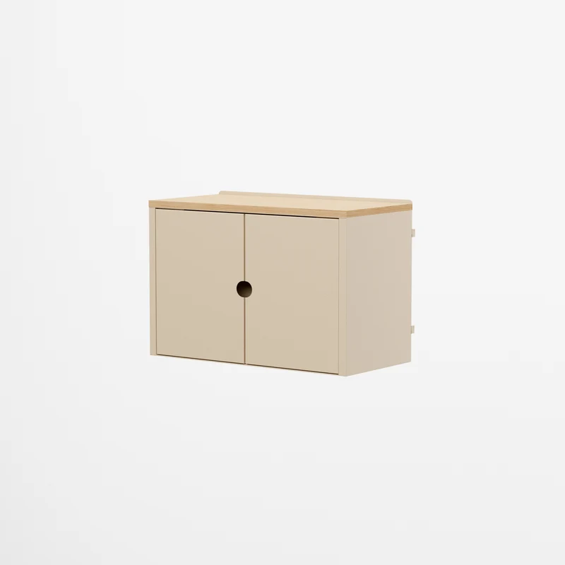 Linnea - Modulo Contenitore Appeso con Ante, Larghezza 60 cm - Beige Luxor