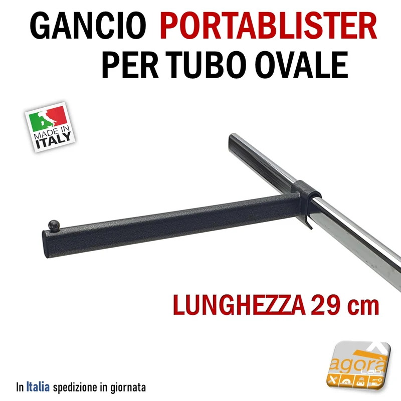 GANCI DIRITTI BROCHE 29 CM GRIGIO TBOV ATTREZZATURA PER ARREDAMENTO NEGOZI