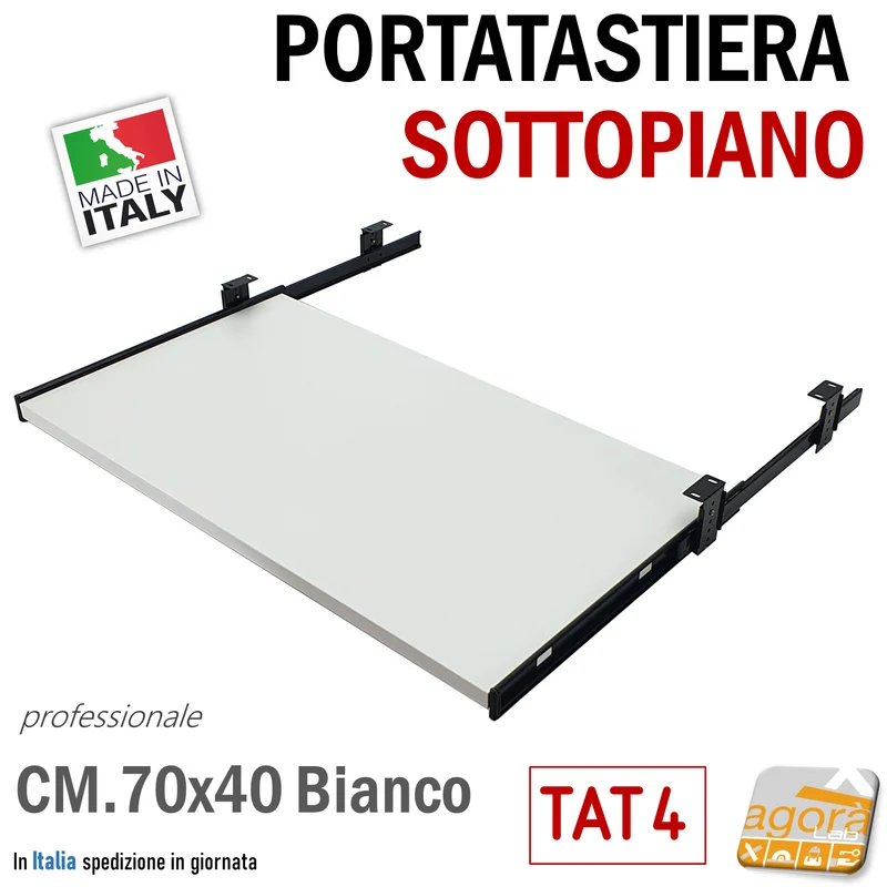PORTATASTIERA PC SOTTOPIANO ESTRAIBILE TAT4 PIANETTO AGGIUNTIVO RIPIANO X SCRIVANIA PIANO 70x40 CM