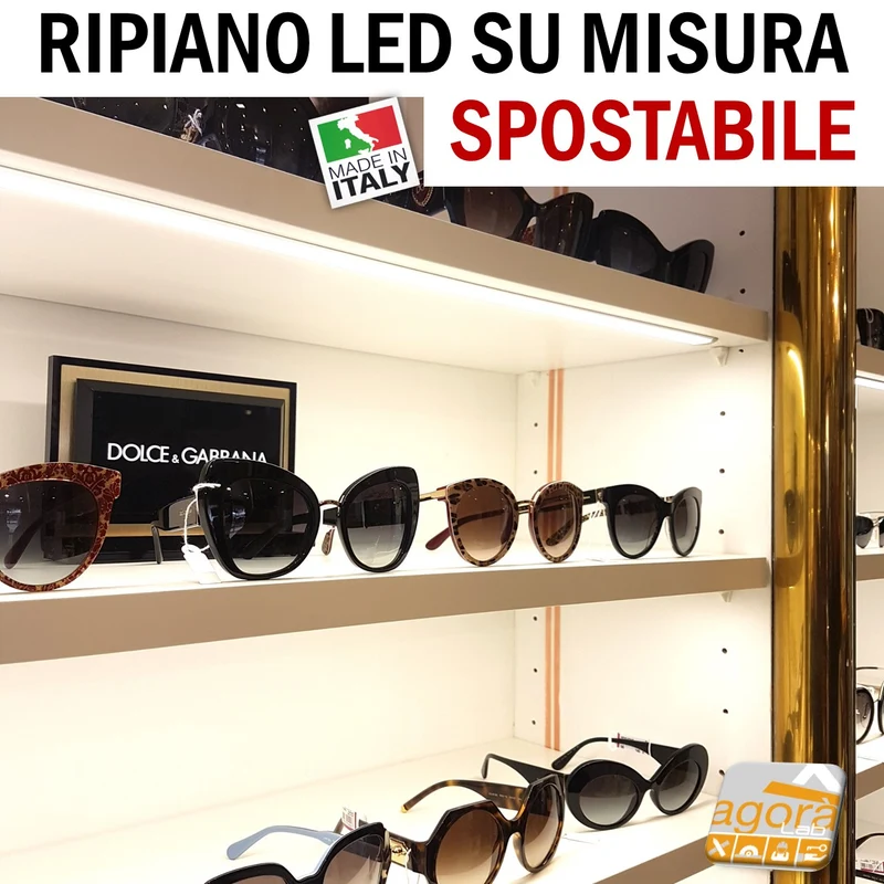 RIPIANO SPOSTABILE ILLUMINATO LED PERSONALIZZATO SU MISURA NEGOZIO-CASA RETROFITTING
