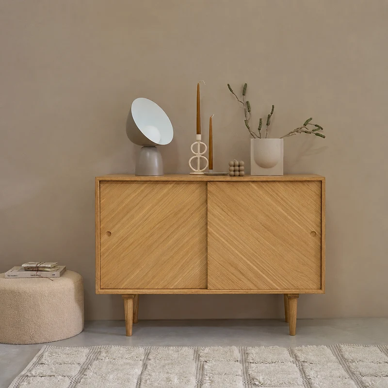 Cassettiera in mindi massello 120 cm