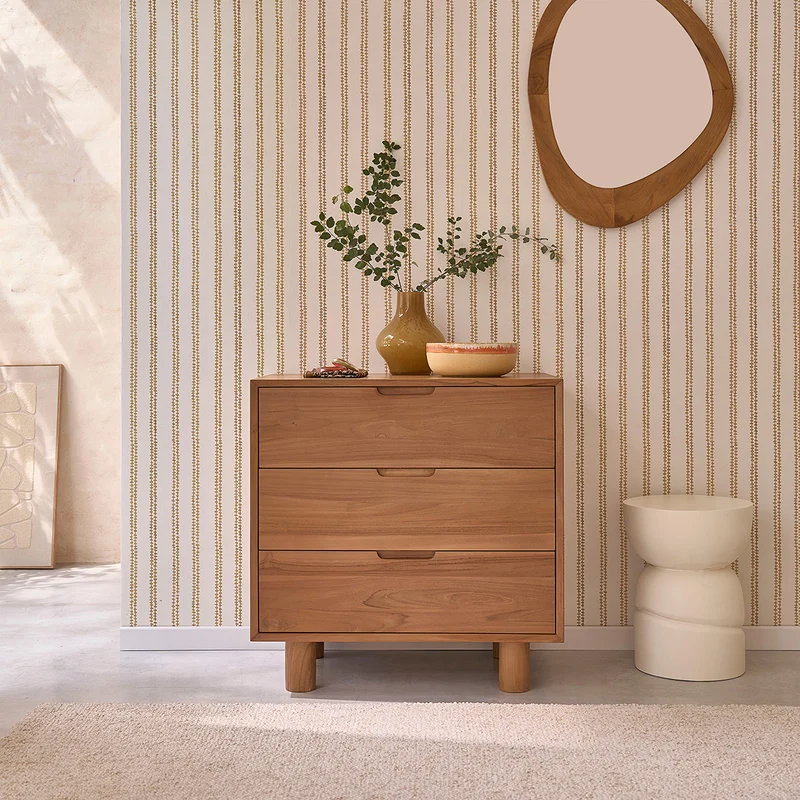 Cassettiera in legno di teak da 80 cm