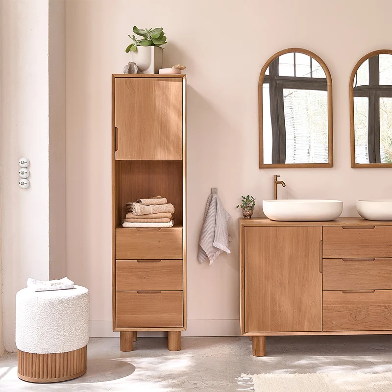 Colonna bagno in teak massello 45 cm