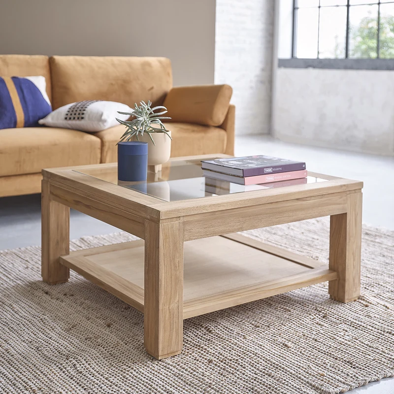 Tavolino in teak massello da 80 cm
