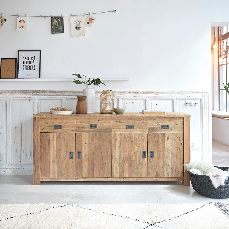 Credenza in teak massello riciclato 200 cm