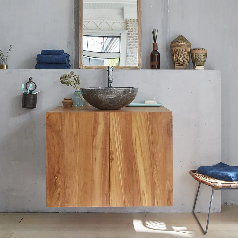 Mobile sospeso in teak massello da 80 cm