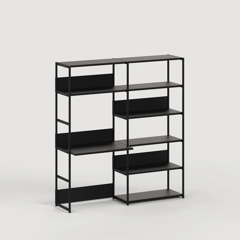 Etagère bureau UNIT - H180 à 215 x L164cm - acier thermolaqué