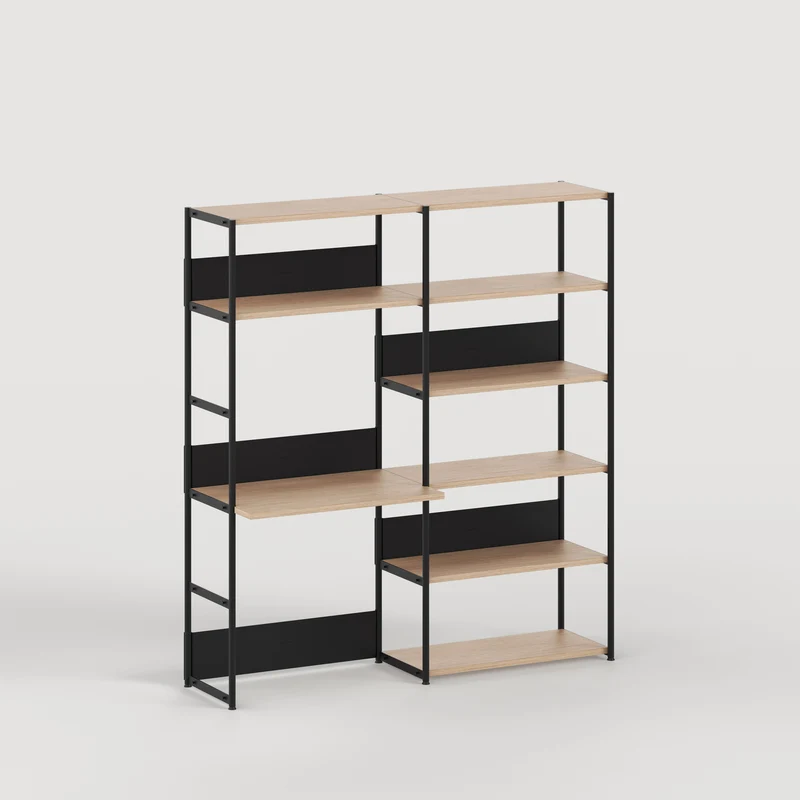Etagère bureau UNIT - H180 à 215 x L164cm - bois éco-certifié