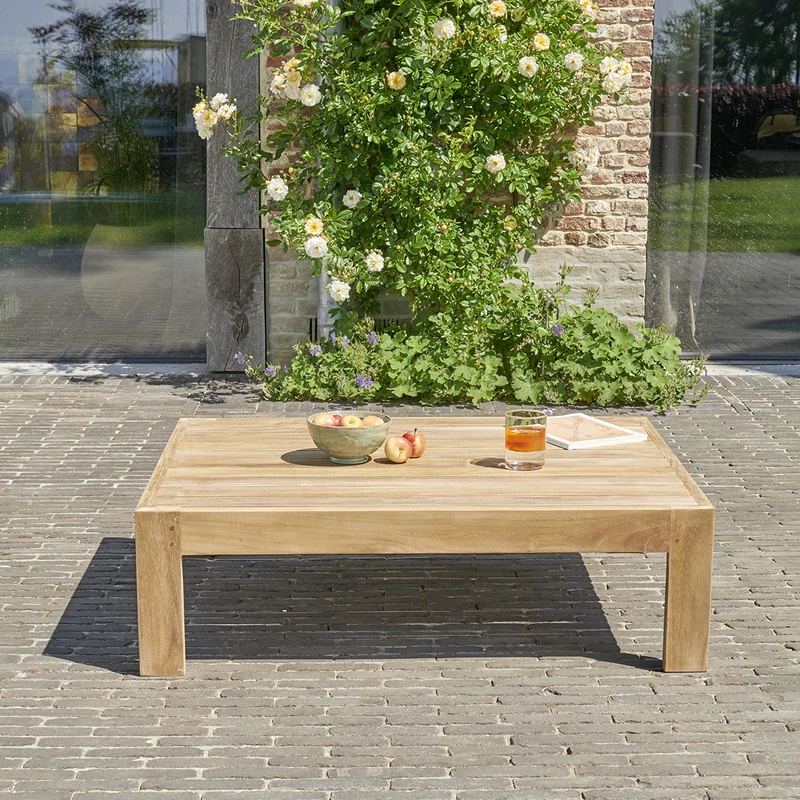 Tavolino da giardino in teak 102 cm