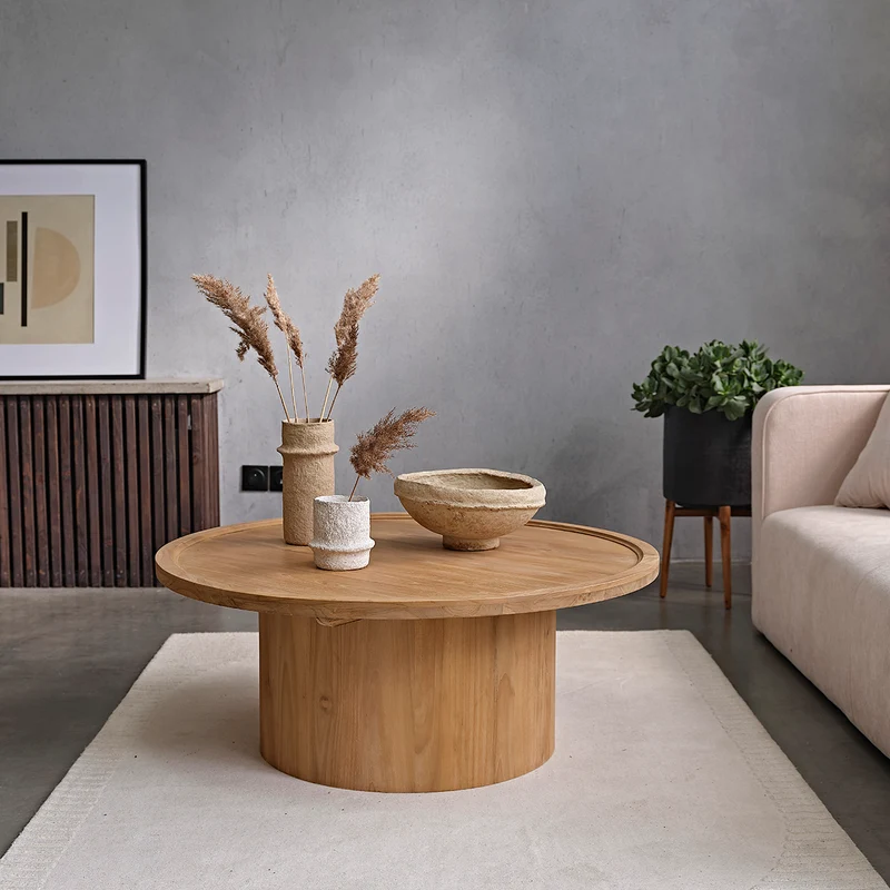Tavolino rotondo in teak massello Ø 100 cm