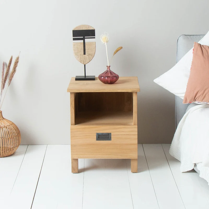 Comodino in teak massello 45 cm
