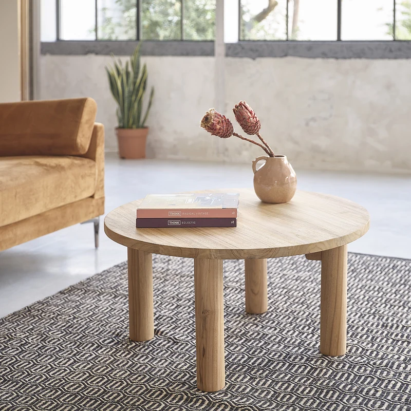 Tavolino in teak massello Ø 80 cm