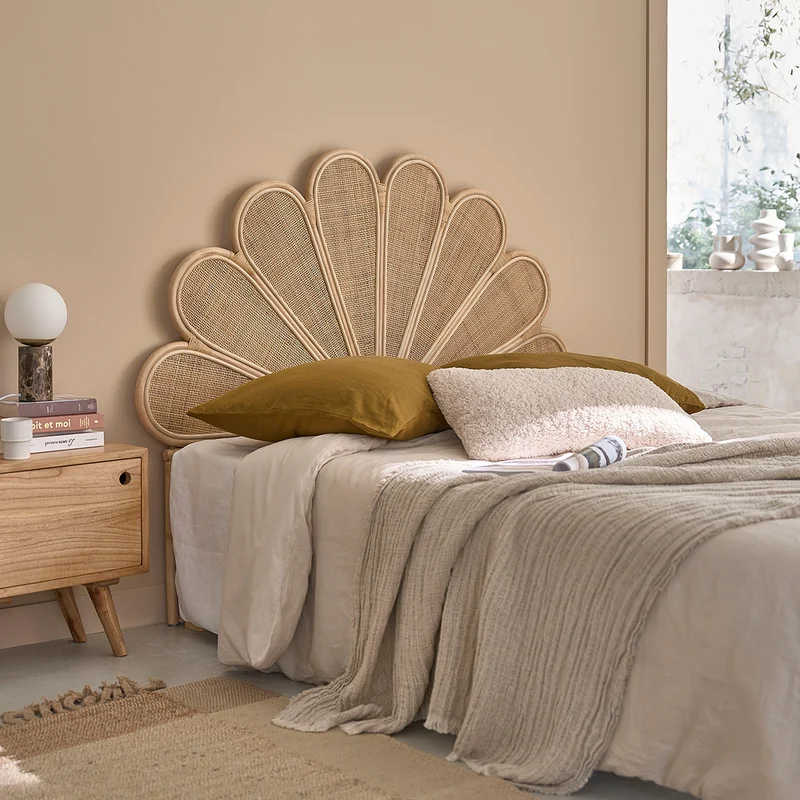 Testiera in rattan e midollino 140 cm
