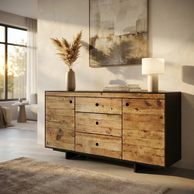 Credenza Devin in Pino Riciclato