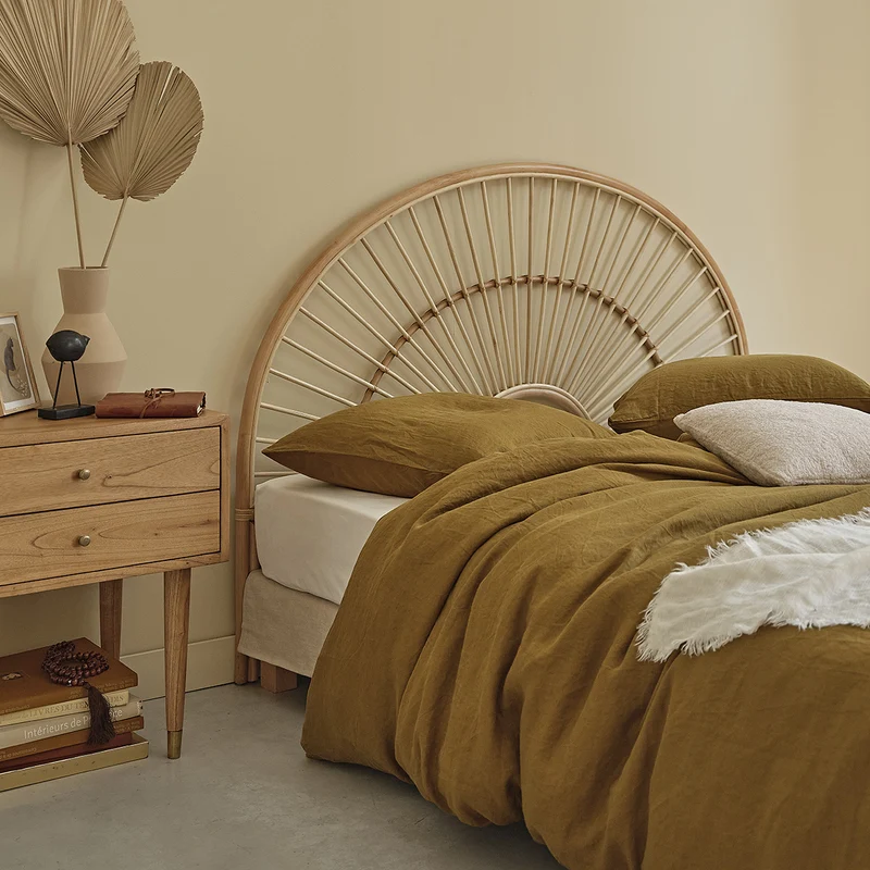 Testiera arrotondata in rattan 160 cm