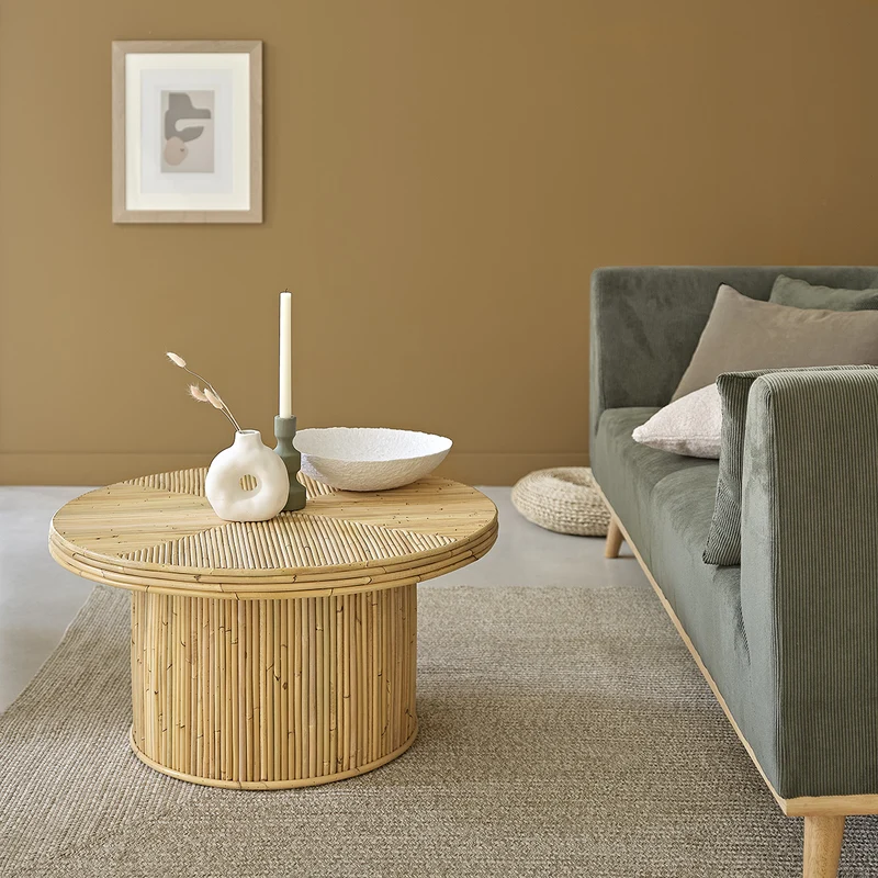 Tavolino in cannage di rattan Ø 80 cm