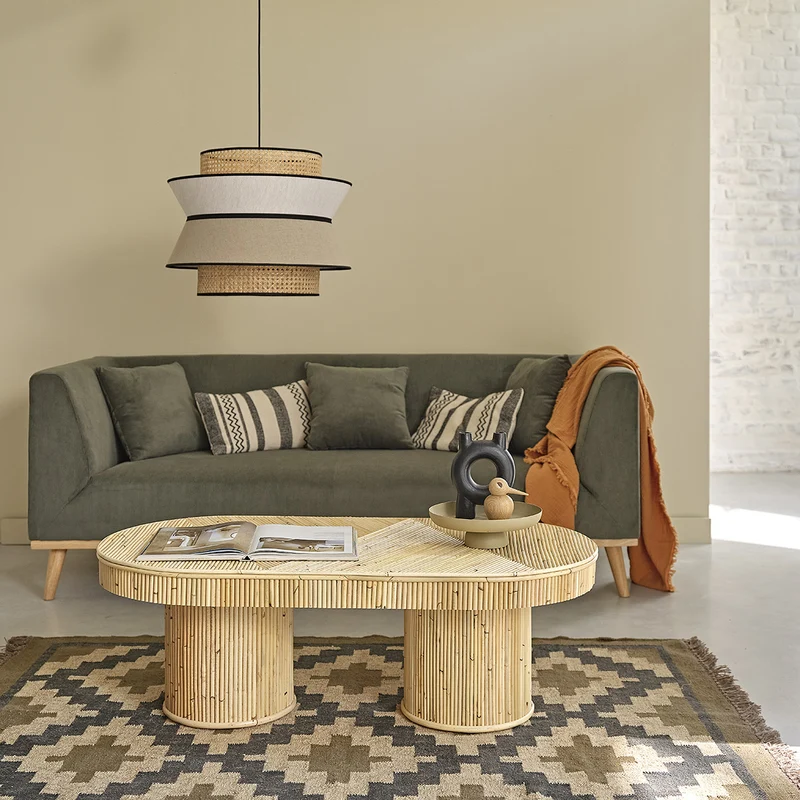 Tavolino in cannage di rattan 120 cm