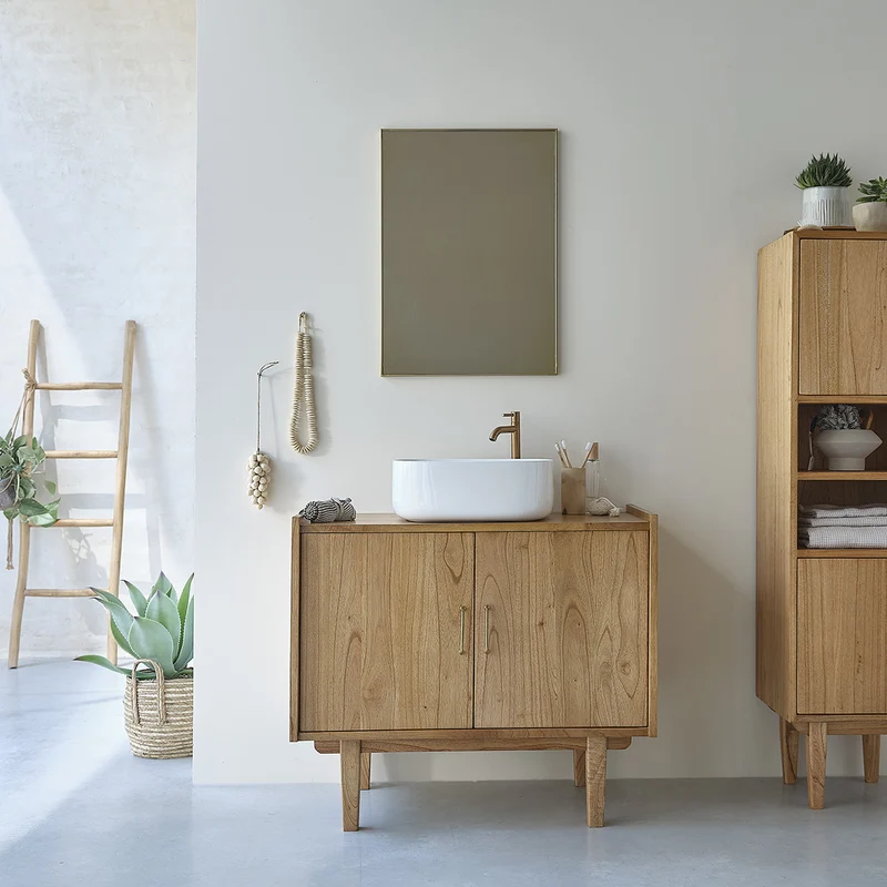 Mobile per lavabo in mindi massello 90 cm