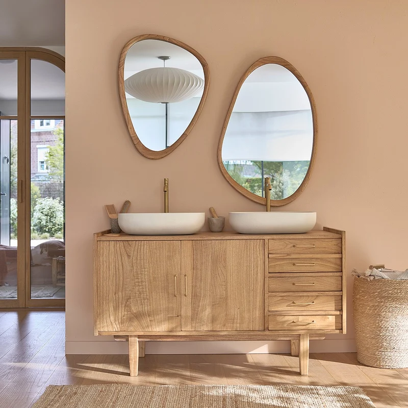 Mobile per lavabo in mindi massello 135 cm