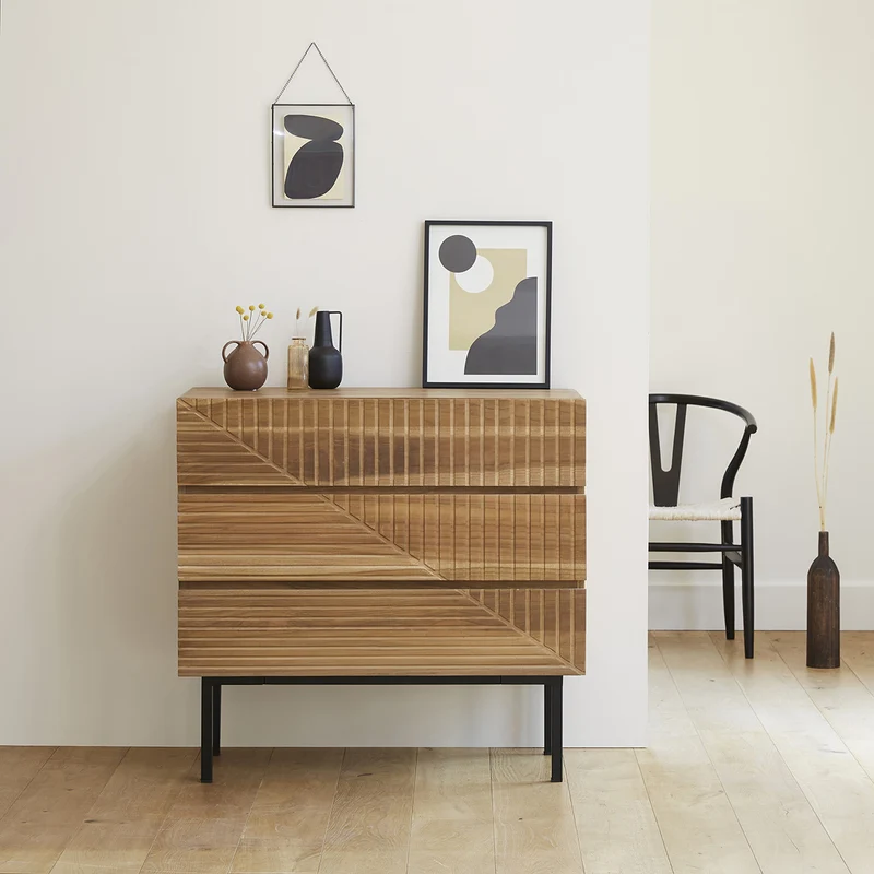 Cassettiera in teak massello 95 cm