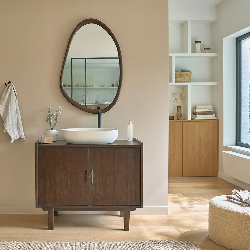 Mobile da bagno in mindi massello 90 cm