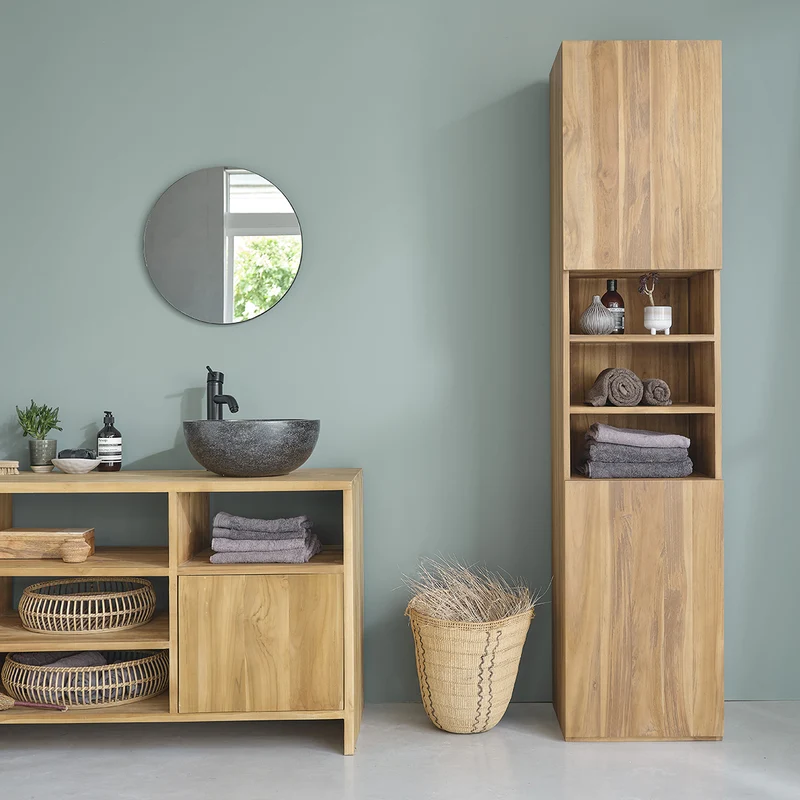 Colonna da bagno in teak massello 200 cm