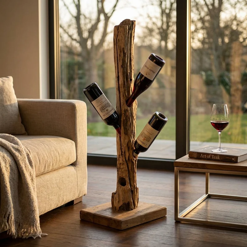 Porta Bottiglie Beatrix in Legno Naturale