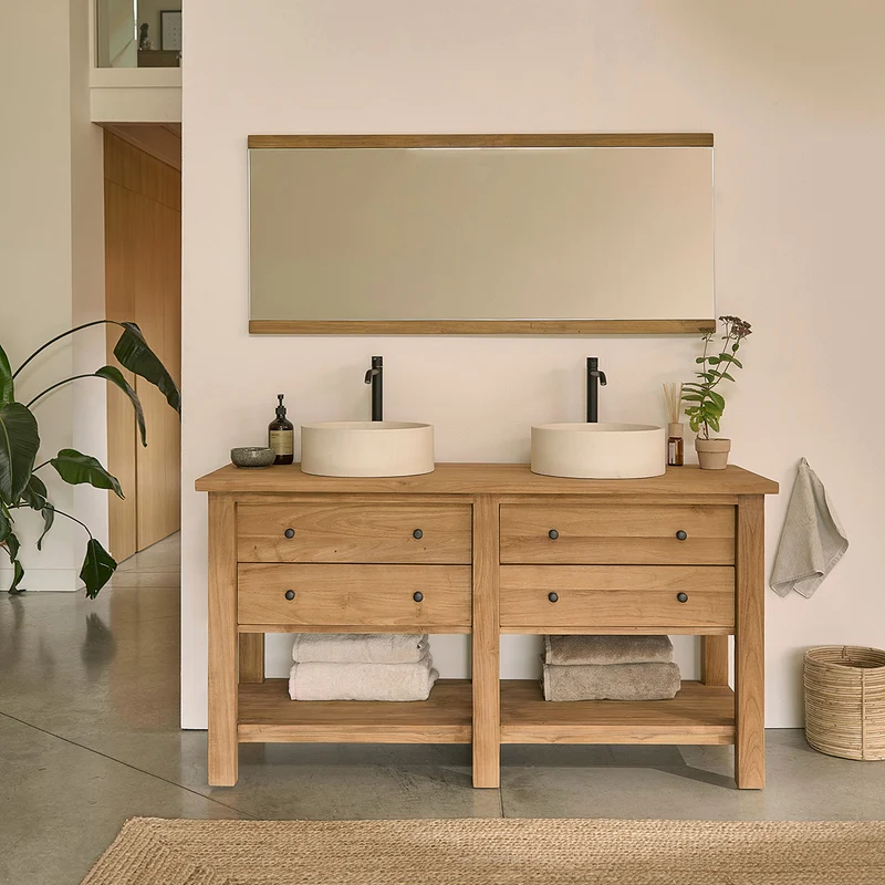 Mobile da bagno in teak massello da 150 cm