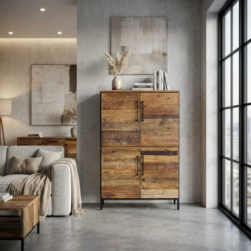 Credenza BRAXTON in Legno e Metallo
