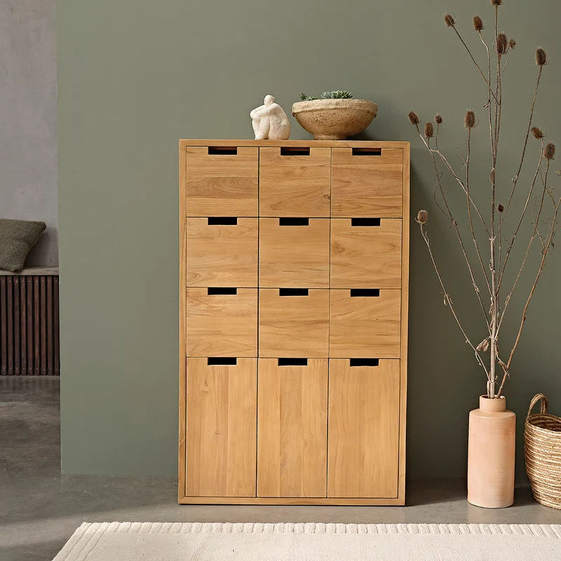 Armadio da ingresso in teak massello 80 cm