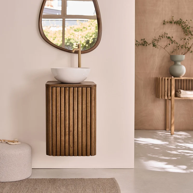 Lavabo in mindi massello sospeso 40 cm