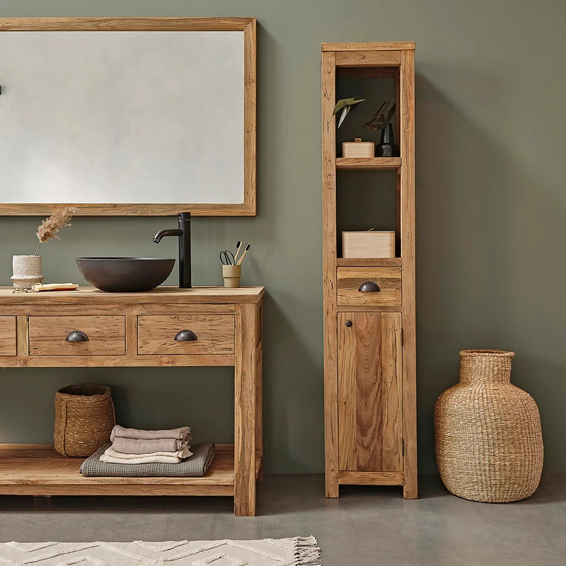 Colonna in teak massello riciclato 170 cm