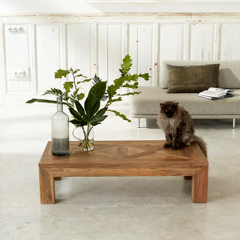 Tavolino in teak massello riciclato 120 cm