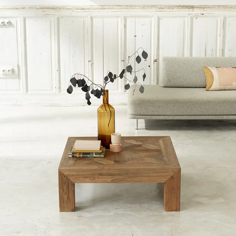 Tavolino in teak massello riciclato 80 cm