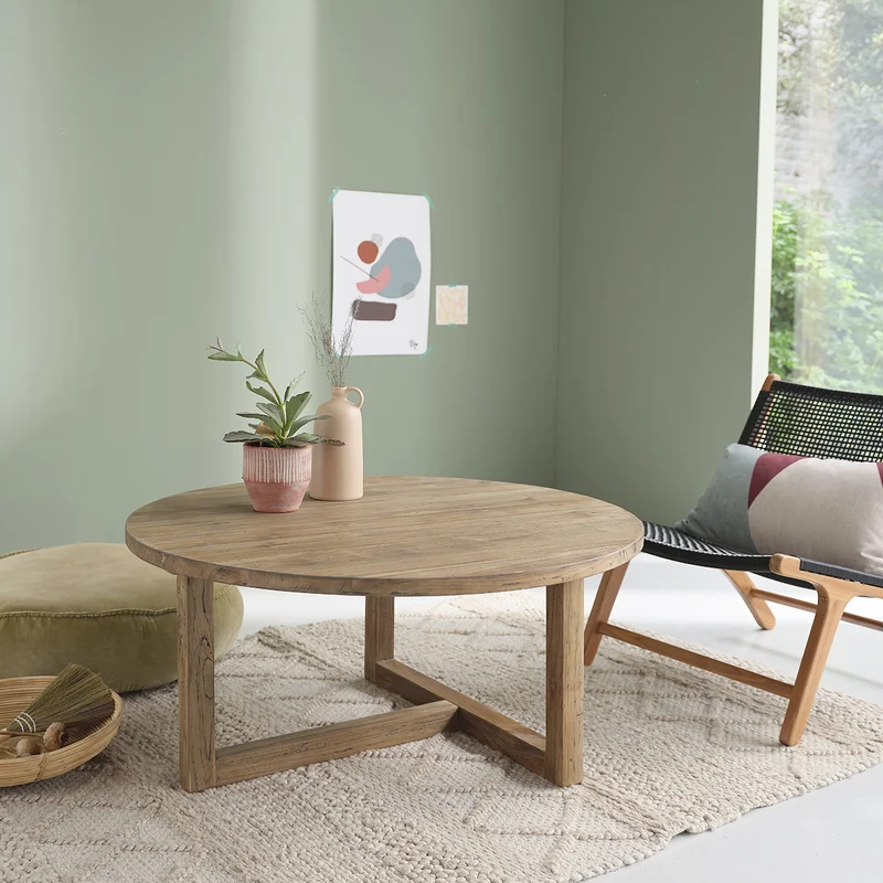 Tavolino in teak massello riciclato Ø 100 cm