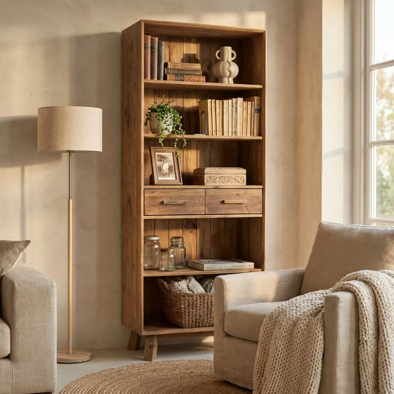 Libreria Alyce in Autentico Pino Riciclato
