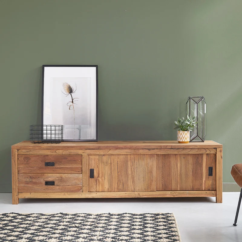 Mobile TV in teak massello riciclato 180 cm