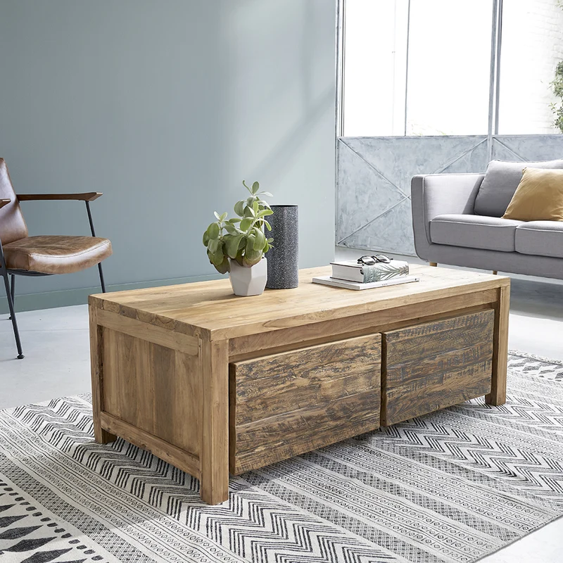 Tavolino in teak massello riciclato 120 cm